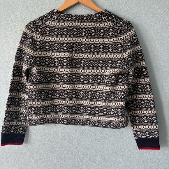 NWT Brooks Brothers Fair Isle Merino Cropped Open Cardigan New - Picture 2 of 10